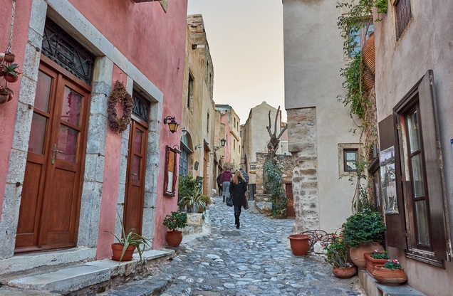 stone picturesque alley in Monemvasia