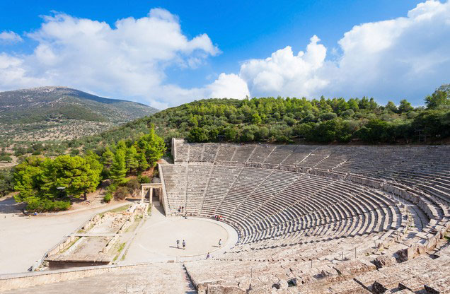 Nafplion Mycenae - Epidavros: Panoramic view of the ancient theater of Epidaurus