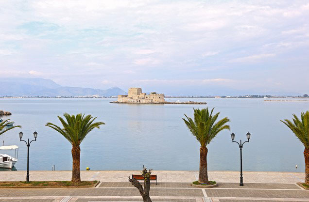 Nafplion to Ancient Olympia and return: The view of Bourtzi from Nafplio